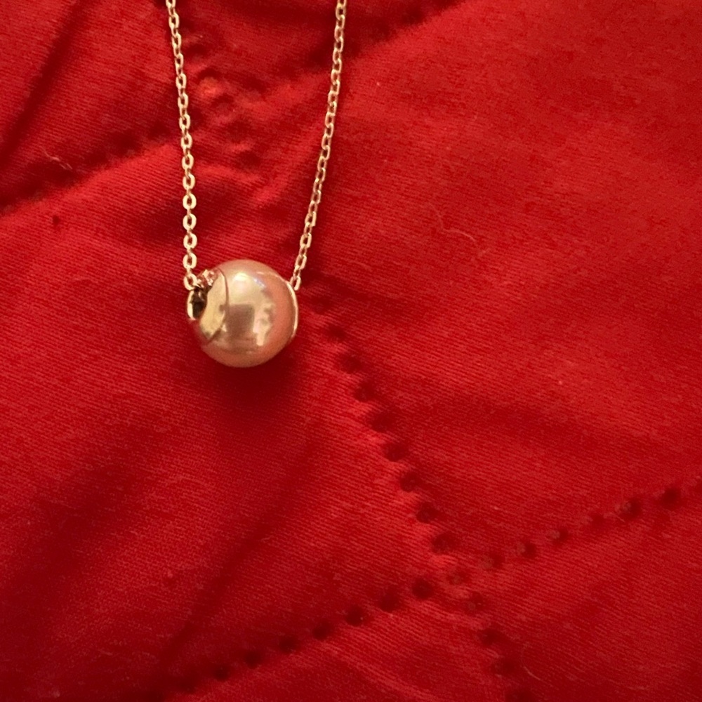 Majorica 925 Silver Necklace with a Majorican Light Gray Pearl Pendant 13” Chain - Picture 3 of 9
